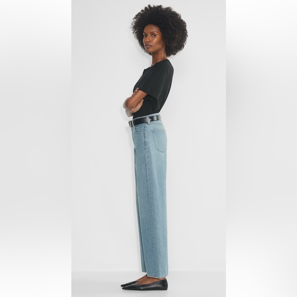 Aritzia Denim Forum 90s Low Rise Barrel Button Fly Cotton Blue Jeans Size 28 - Picture 2 of 16